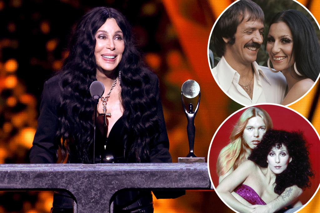 Cher jokes about two divorces at Rock & Roll Hall of Fame induction