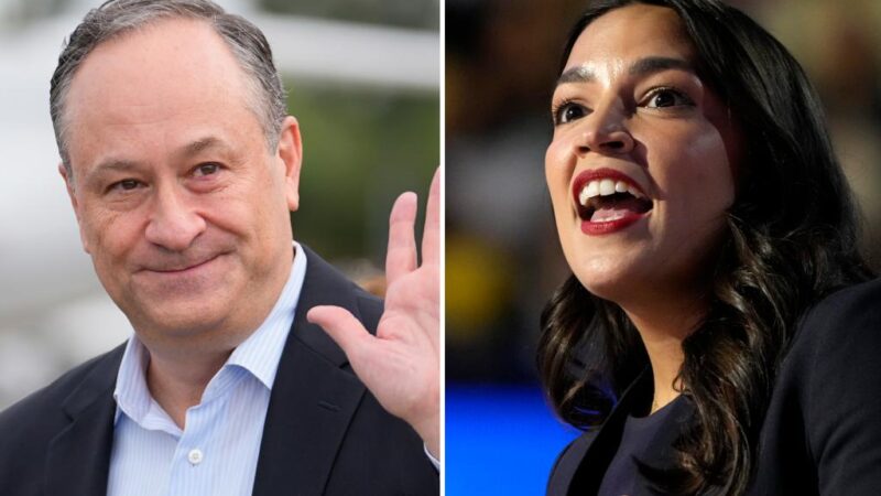 AOC praises Doug Emhoff as ideal representation of masculinity at Las Vegas campaign event