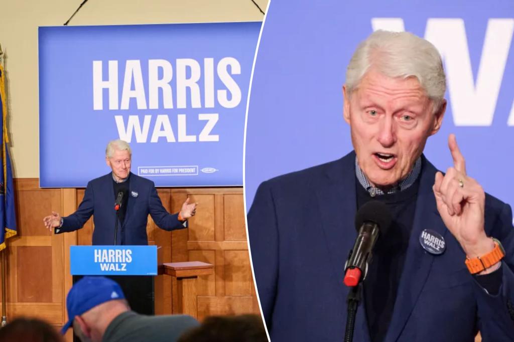 Bill Clinton says Israeli leaders ‘don’t care’ for Mideast peace, says Kamala Harris ‘can’t have’ plan to end war