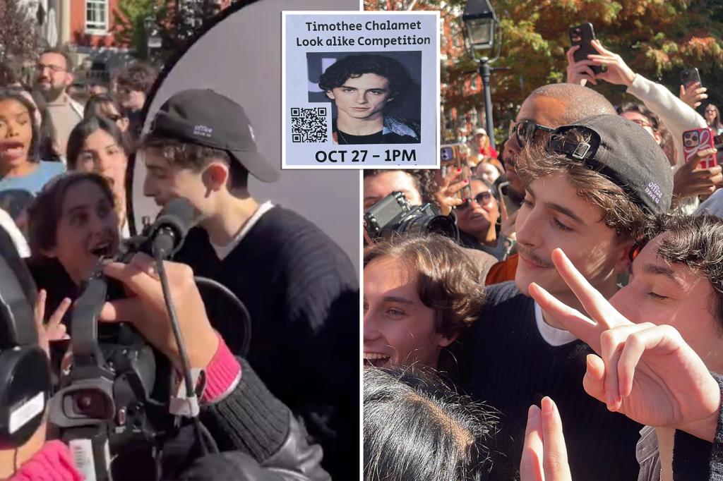 Timothée Chalamet NYC lookalike contest broken up by cops as event with $50 prize devolves into chaos