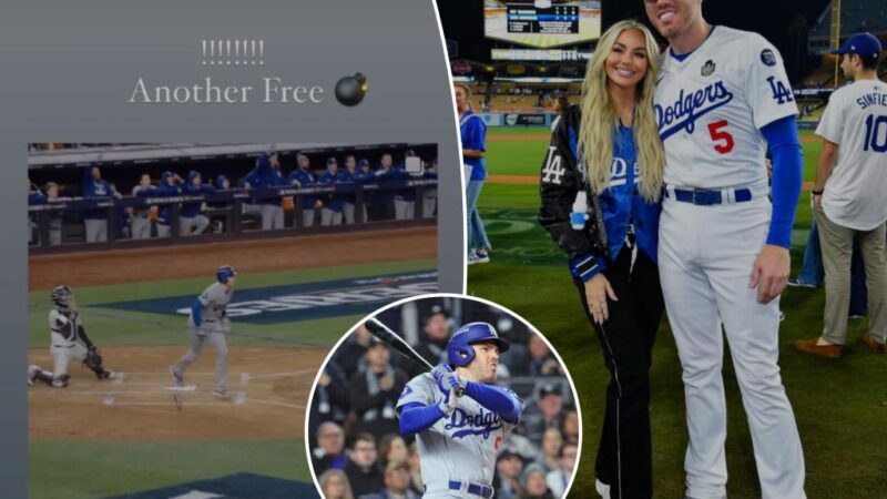 Freddie Freeman’s wife celebrates his historic World Series home run