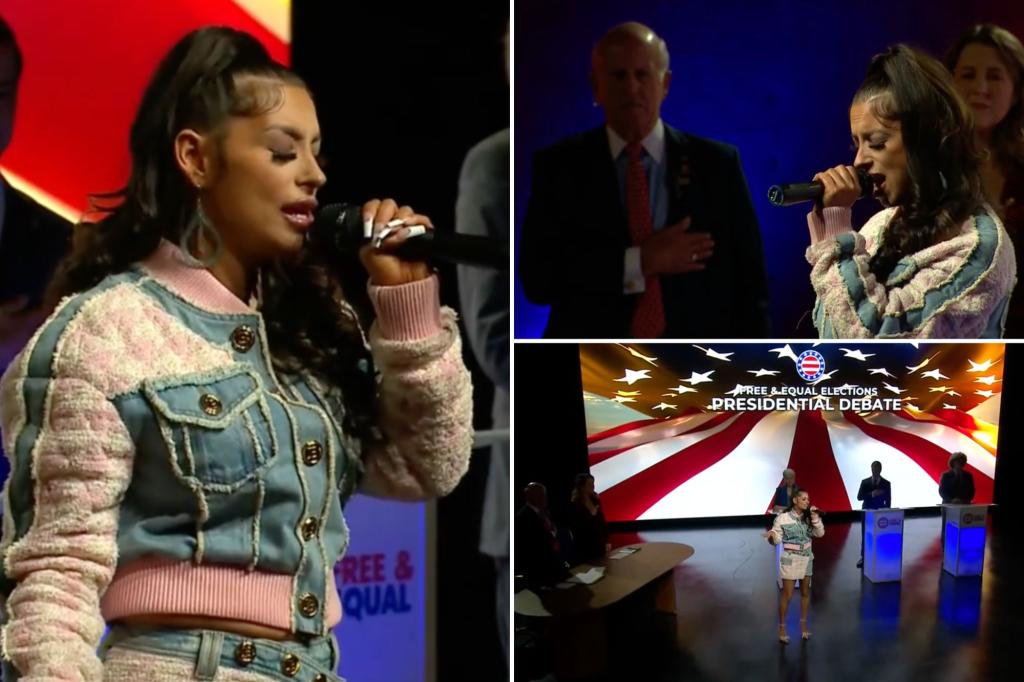 Indie singer Loomis botches national anthem at Free and Equal Presidential Debate