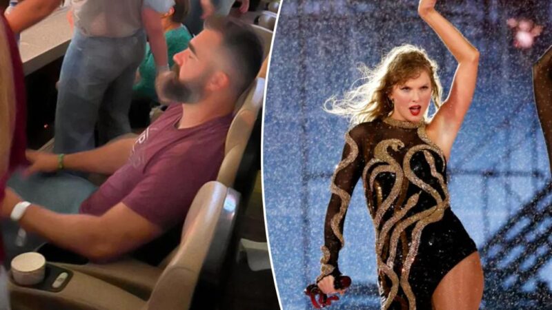 Jason Kelce shows Travis evidence to refute ‘sleeping’ photo at Taylor Swift concert