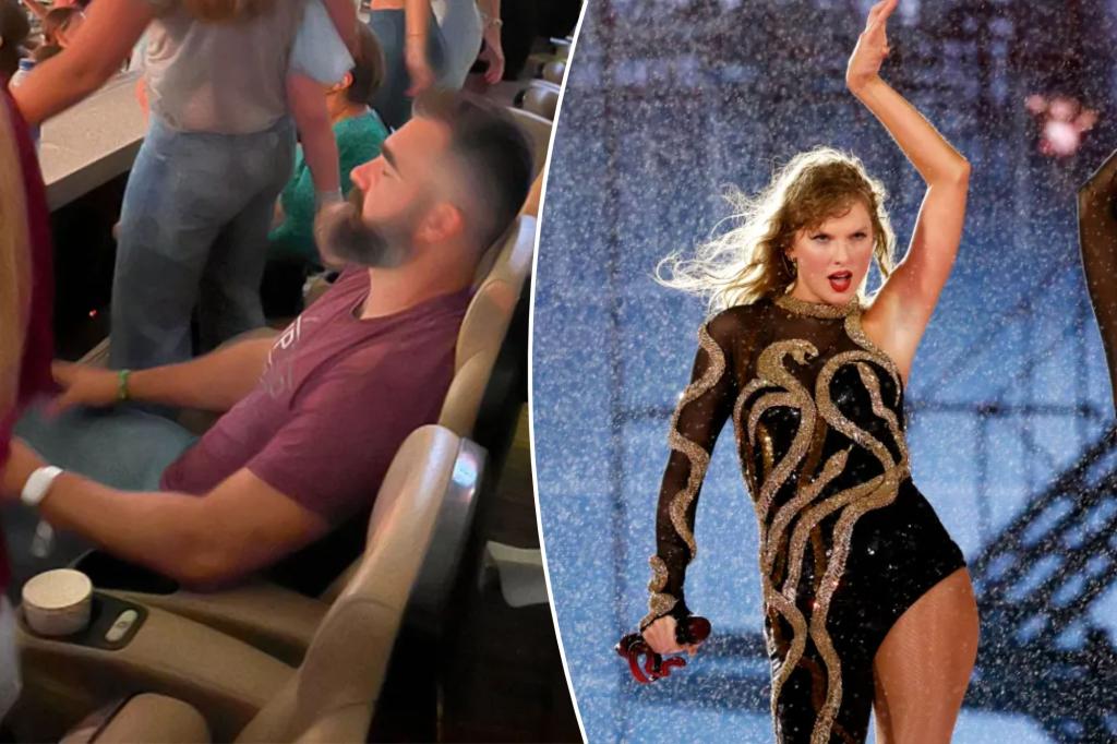 Jason Kelce shows Travis evidence to refute ‘sleeping’ photo at Taylor Swift concert