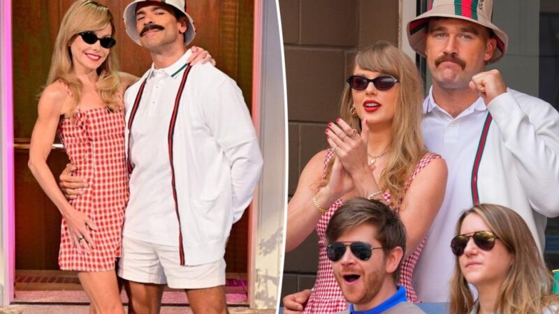 Kelly Ripa and Mark Consuelos dress up as Taylor Swift and Travis Kelce for Halloween again