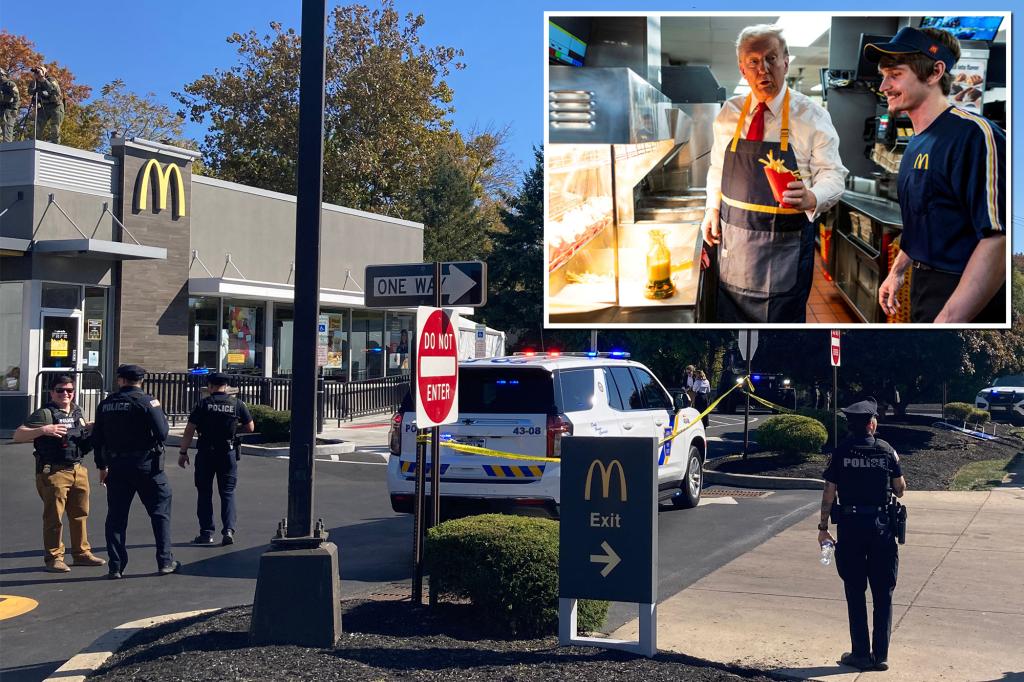 Politics dominates at Pennsylvania McDonald’s Trump worked — where threats prompt police presence