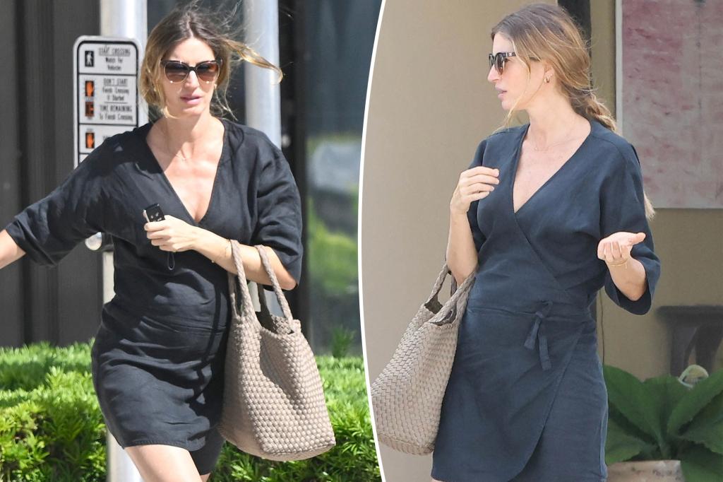 Pregnant Gisele Bündchen debuts baby bump as she runs errands in Miami