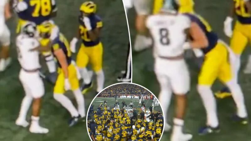 Punches thrown in Michigan-Michigan State sideline-clearing mess