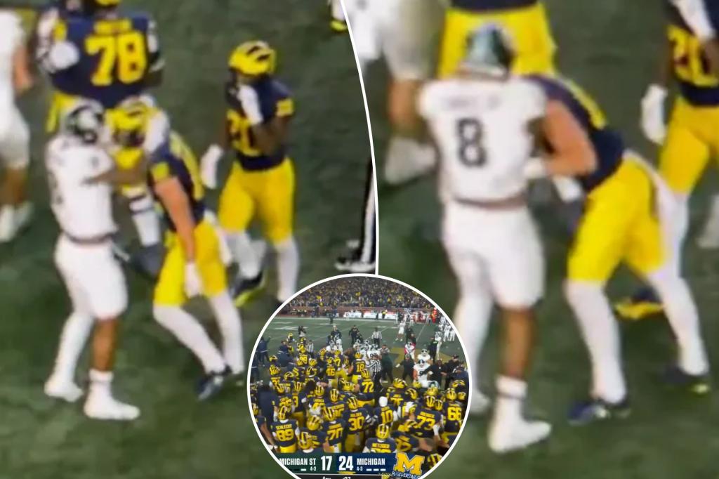 Punches thrown in Michigan-Michigan State sideline-clearing mess