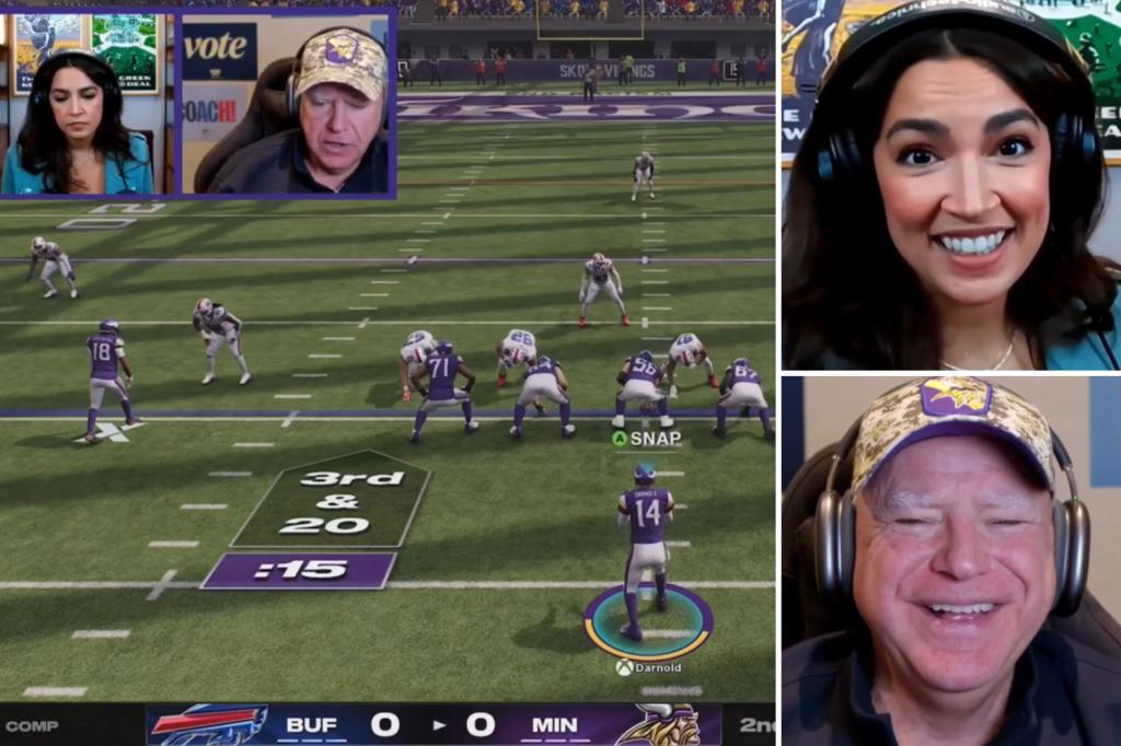 Tim Walz and AOC play Madden on Twitch in attempt an appeal to young male voters