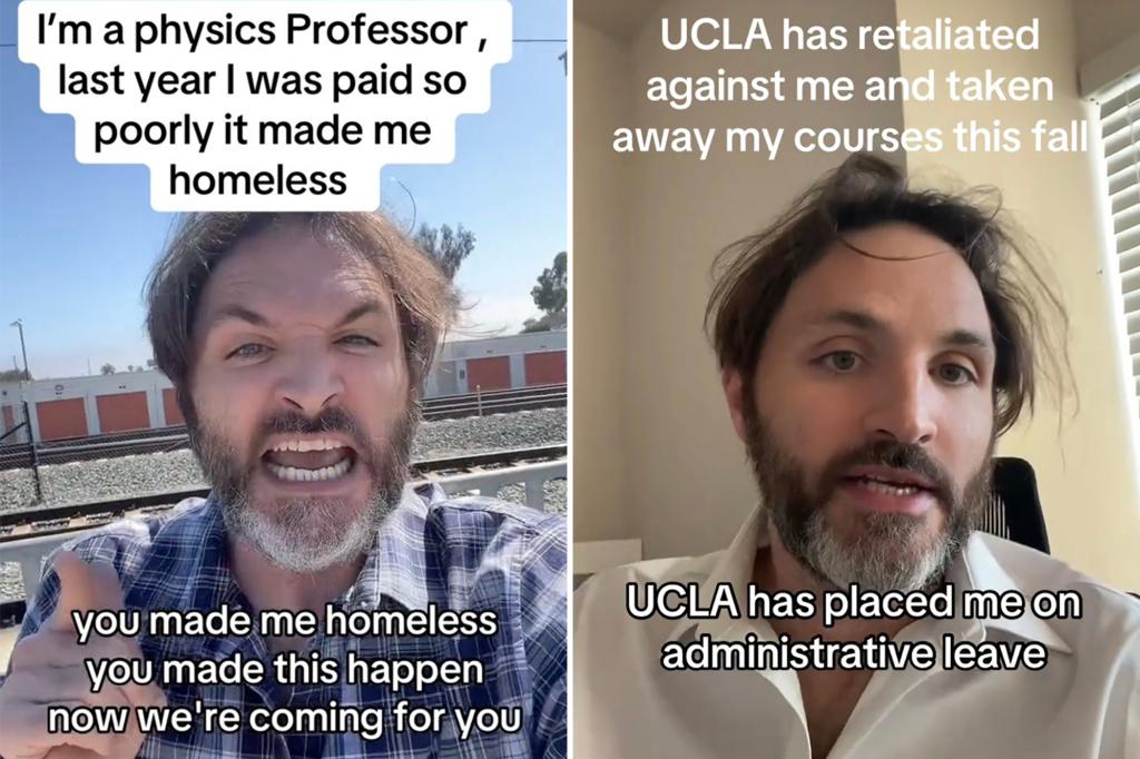 UCLA ‘homeless’ lecturer Dr. Daniel McKeown placed on leave for calling out school pay