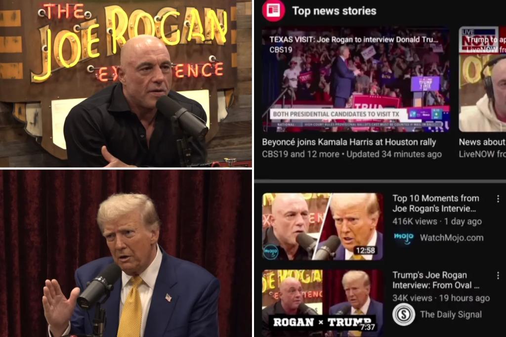 YouTube, Google accused of censorship as Joe Rogan’s Trump interview nearly impossible to find