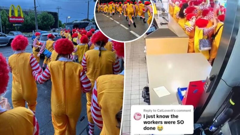 Catholic schoolgirls storm McDonalds in viral prank