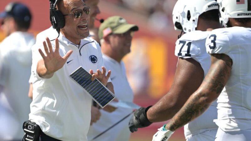 James Franklin walks away from media after rape case question