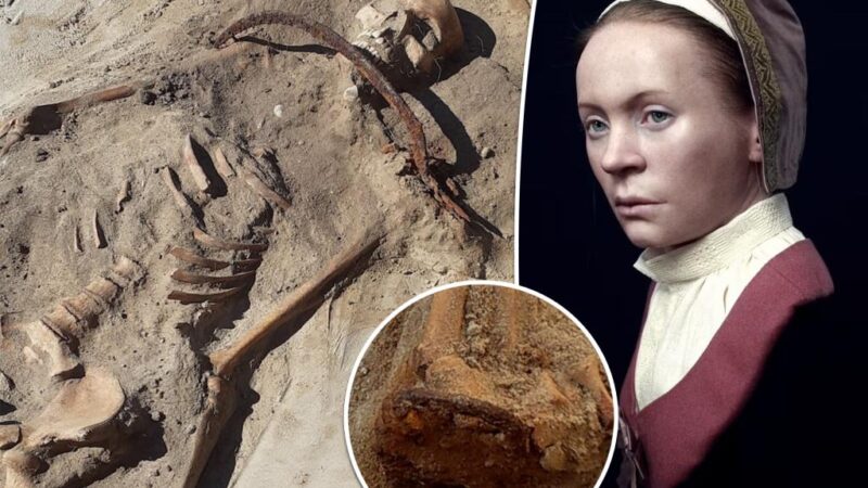 ‘Real-life vampire’ discovered padlocked and pinned inside grave