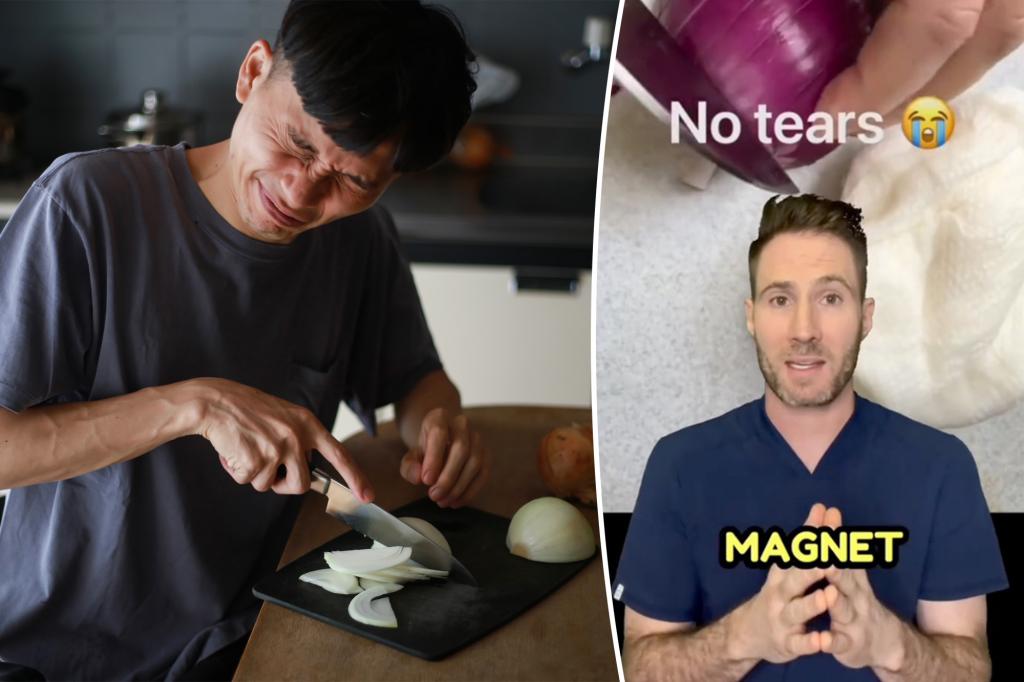 Doctor says cutting onion by paper towel will prevent tears