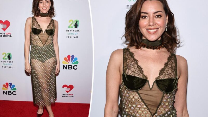 Aubrey Plaza smolders in see-through Gucci dress at Joan Rivers tribute gala