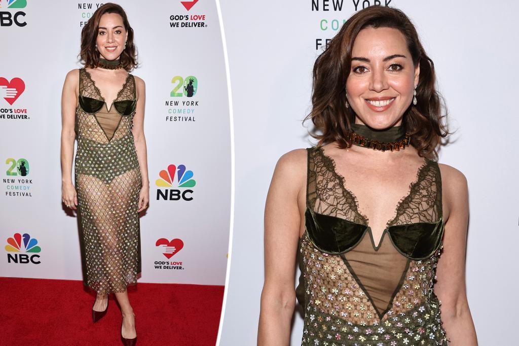 Aubrey Plaza smolders in see-through Gucci dress at Joan Rivers tribute gala