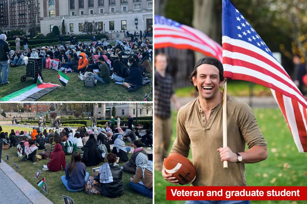 Columbia University student-veterans turn out to meet protestors