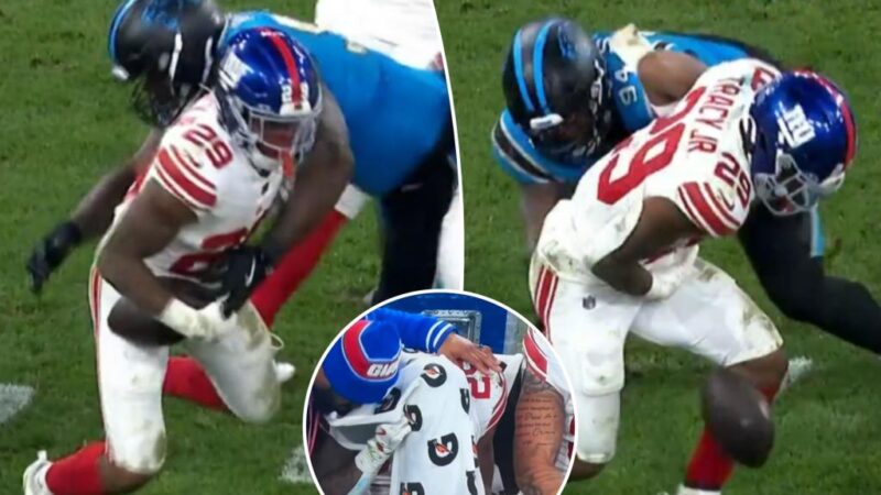 Giants’ Tyrone Tracy overwhelmed with regret over costly overtime fumble