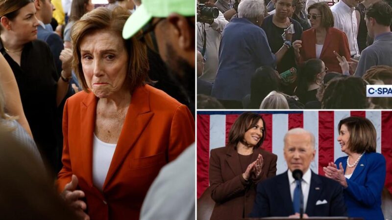 Gloomy Nancy Pelosi ducks questions on swapping out Biden for Harris, gets heated with Donna Brazile at VP concession speech