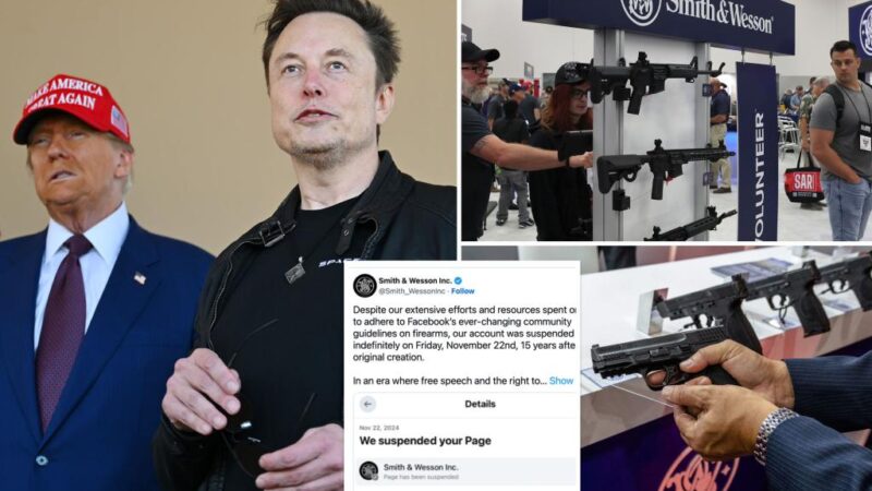 Gunmaker Smith & Wesson applauds Elon Musk’s X after getting suspended by Facebook