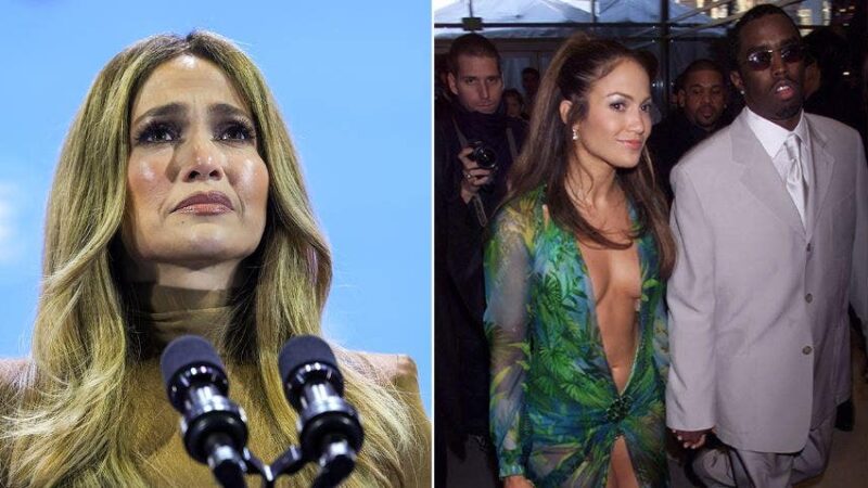 Jennifer Lopez cries while endorsing Harris after she’s ambushed by Diddy question as speculation mounts