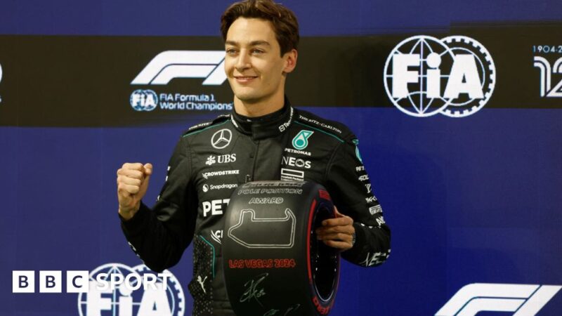 Las Vegas Grand Prix: George Russell on pole with Max Verstappen fifth and Lando Norris sixth