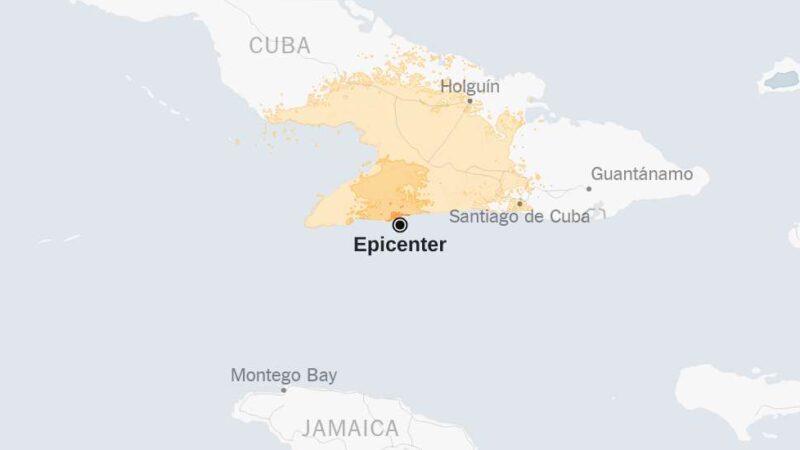 Map: 5.9-Magnitude Earthquake Strikes Near Cuba