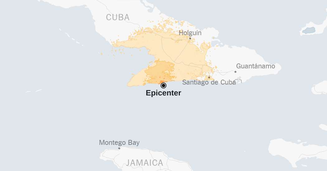 Map: 5.9-Magnitude Earthquake Strikes Near Cuba