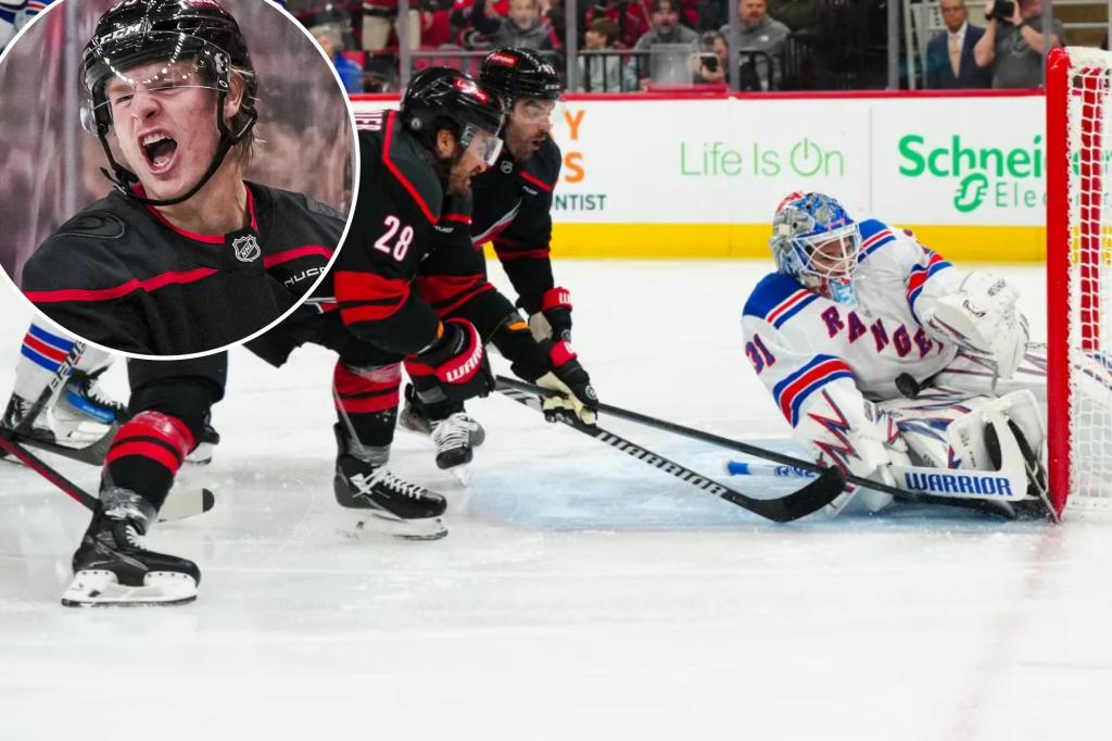 Rangers blow lead and fall to rival Hurricanes as losing skid hits four