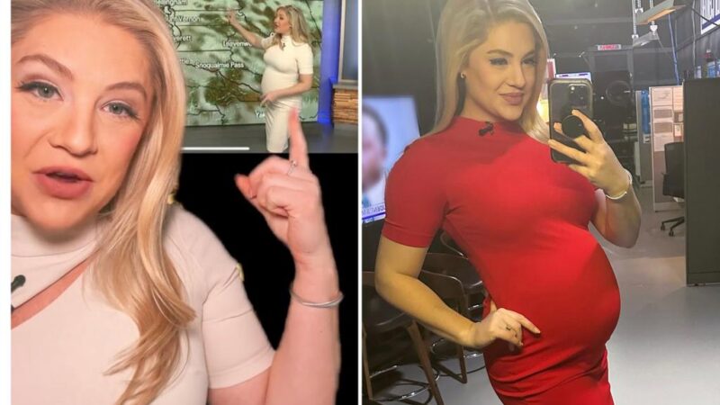 Seattle pregnant meteorologist Claire Anderson, blasts critics that claimed form-fitting clothes show9ng off baby bump distracted viewers