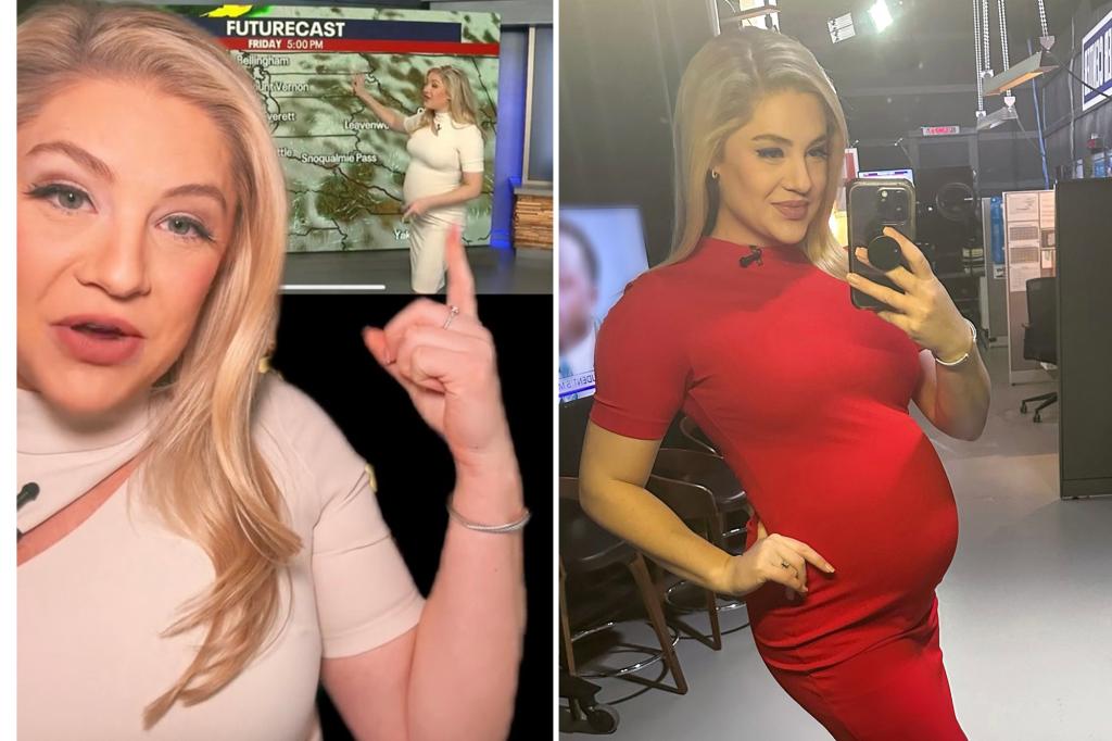 Seattle pregnant meteorologist Claire Anderson, blasts critics that claimed form-fitting clothes show9ng off baby bump distracted viewers