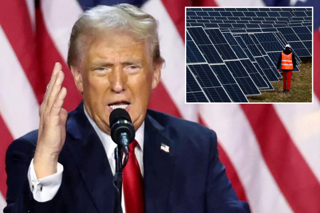 Trump election win sends green energy stock prices tumbling