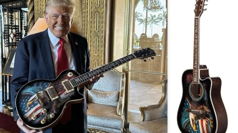 Trump unveils limited edition ‘American Eagle’ acoustic and electric guitars