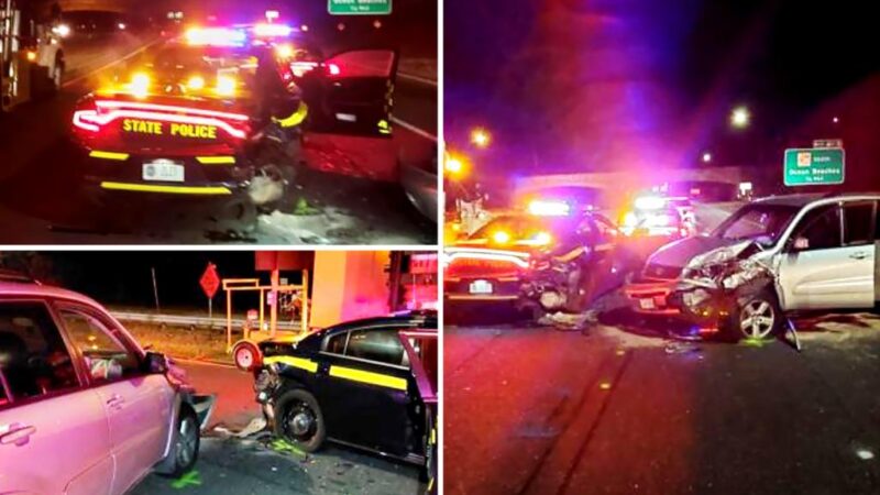 Two New York State patrol cars hit by drunk driver while troopers investigated another drunk driver