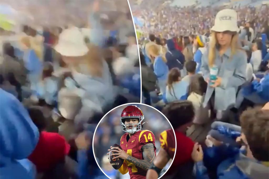 UCLA fan viciously smacks USC fan in the face during rivalry game