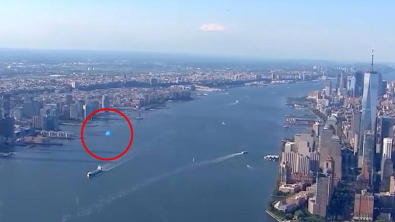 Brilliant orb zooming past NYC accidentally caught on film by local news chopper