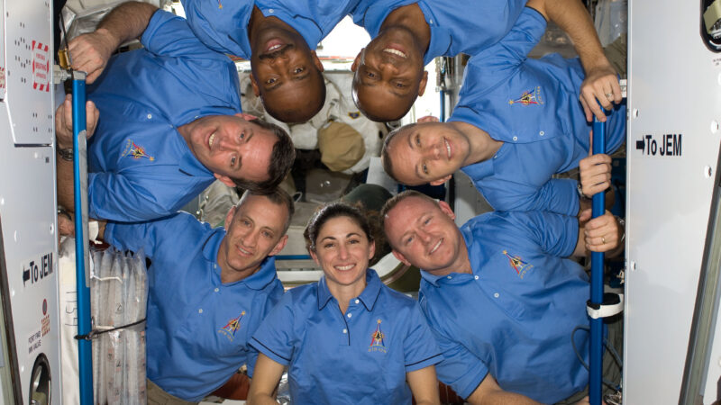 STS-129 Crew Aboard the Space Station