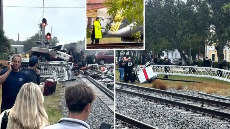 Florida train slams into fire truck, leaving firefighters, passengers injured