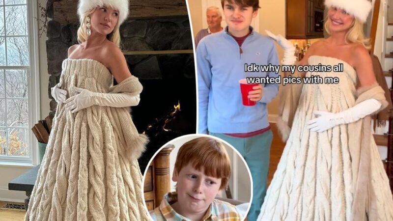 Influencer wears $9,000 sweater dress to casual Thanksgiving