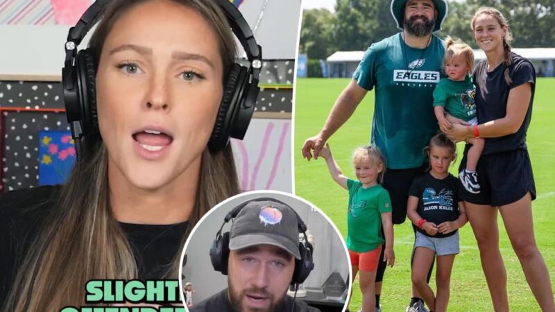 Pregnant Kylie Kelce jokes she’s ‘slightly offended’ people think her daughter resembles Travis Kelce