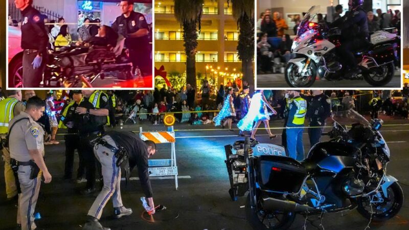 Palm Springs motorcycle cop injures 10 in holiday parade crash