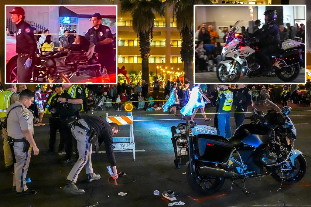 Palm Springs motorcycle cop injures 10 in holiday parade crash