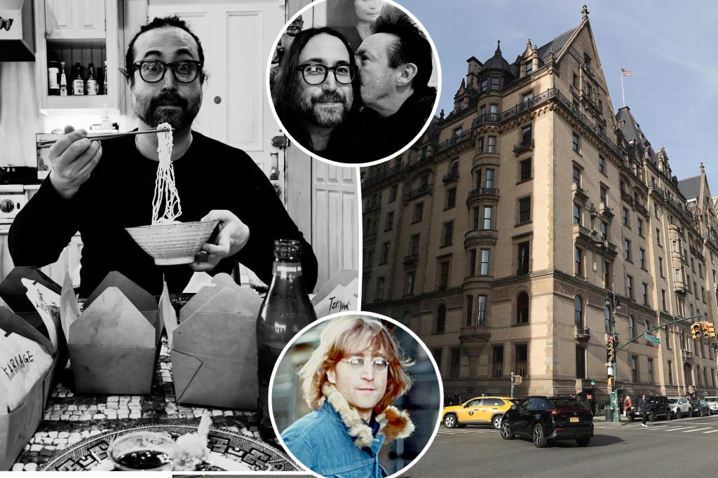 John Lennon’s sons hang out at NYC apartment building where their father was murdered