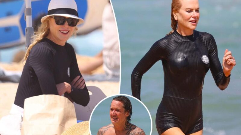 Nicole Kidman stuns as beach ‘babygirl’ in skintight wetsuit