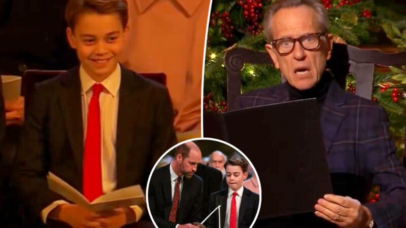 Prince George smiles ear to ear as Richard E. Grant reads ‘A Christmas Carol’