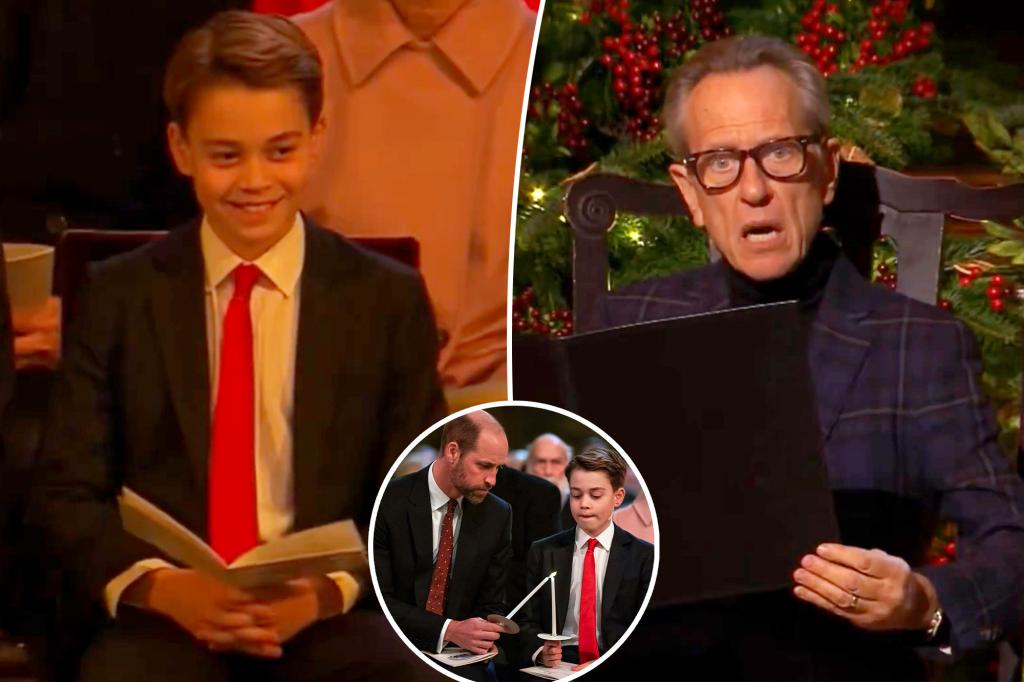 Prince George smiles ear to ear as Richard E. Grant reads ‘A Christmas Carol’