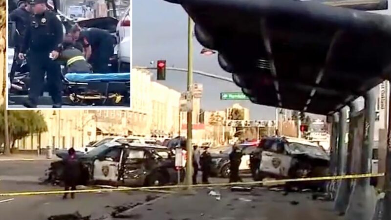 Three California police officers, one civilian hospitalized after multi-vehicle crash