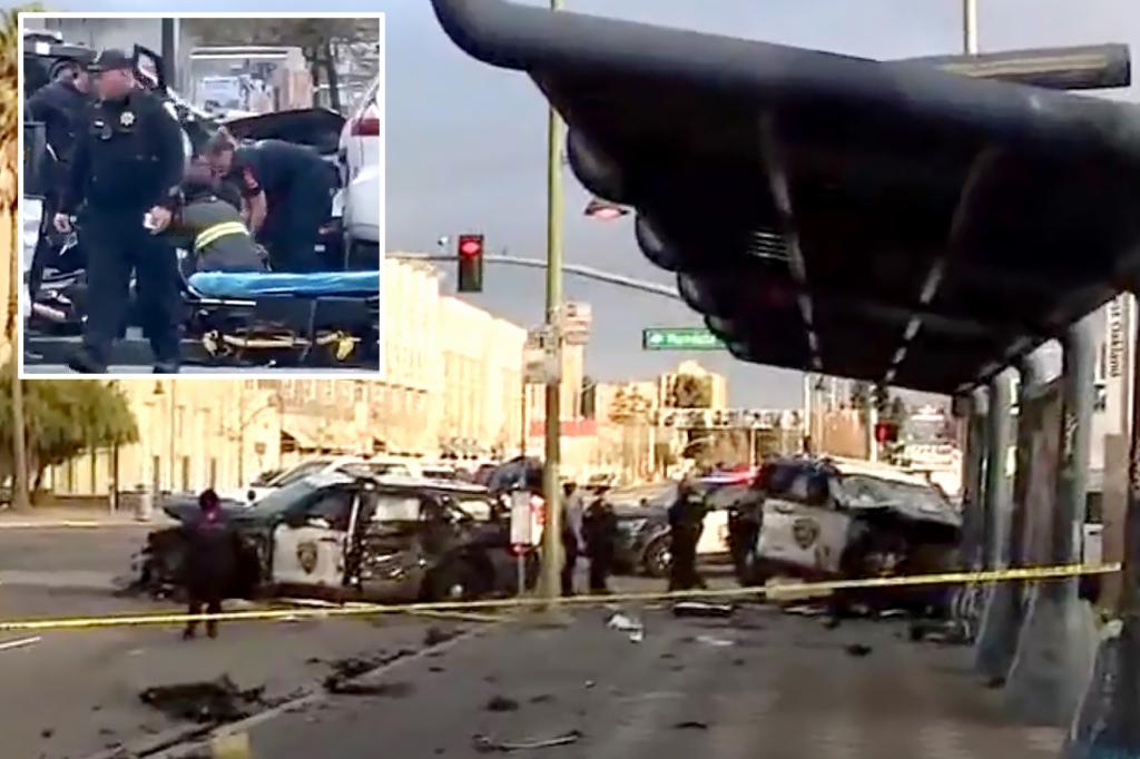 Three California police officers, one civilian hospitalized after multi-vehicle crash